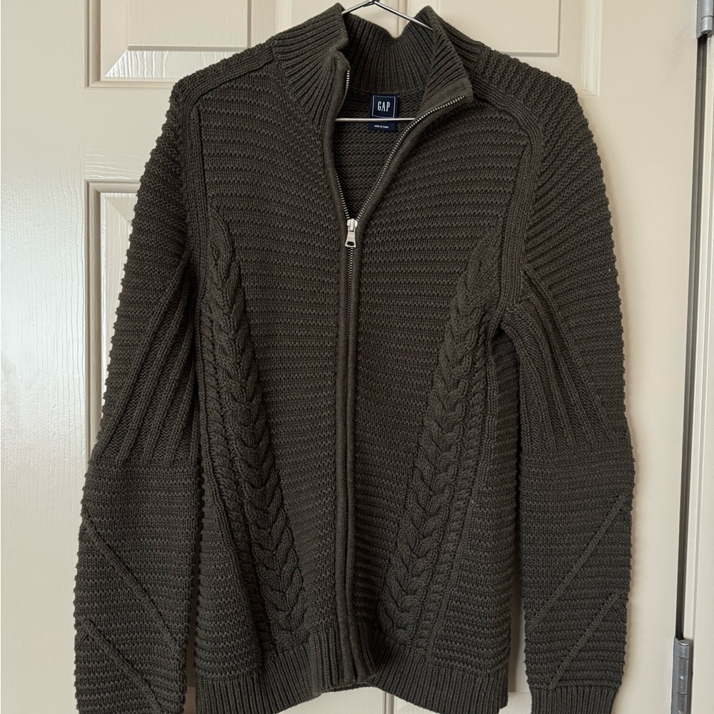 GAP Cable Knit Olive Jacket